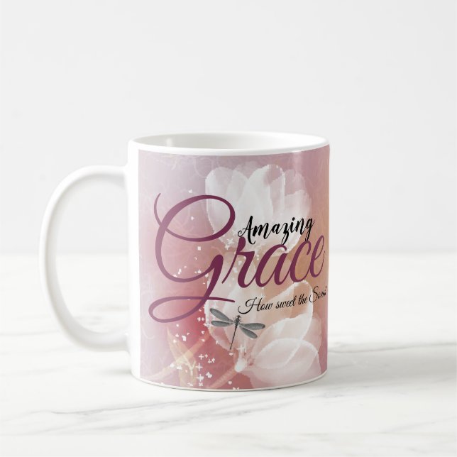 Amazing grace Pink Floral  Coffee Mug (Left)