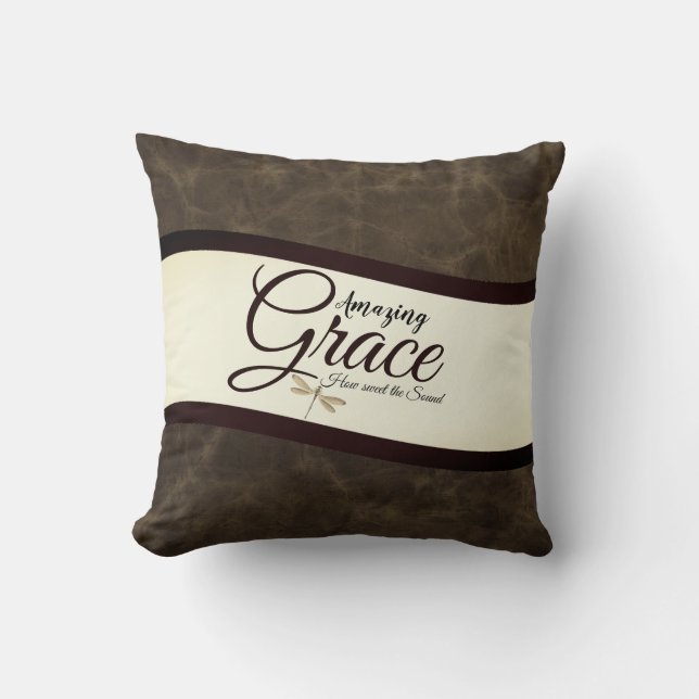 Amazing grace rawhide look  throw pillow (Front)