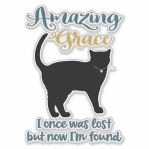 Amazing Grace Rescue Cat Sticker