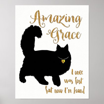 Amazing Grace Rescued Cat Poster