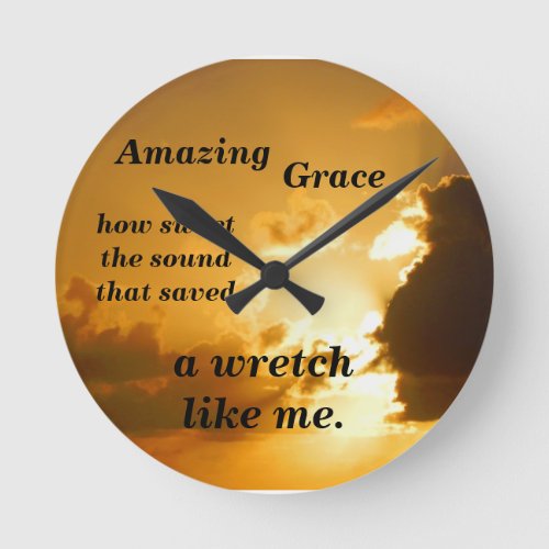 Amazing Grace Round Clock