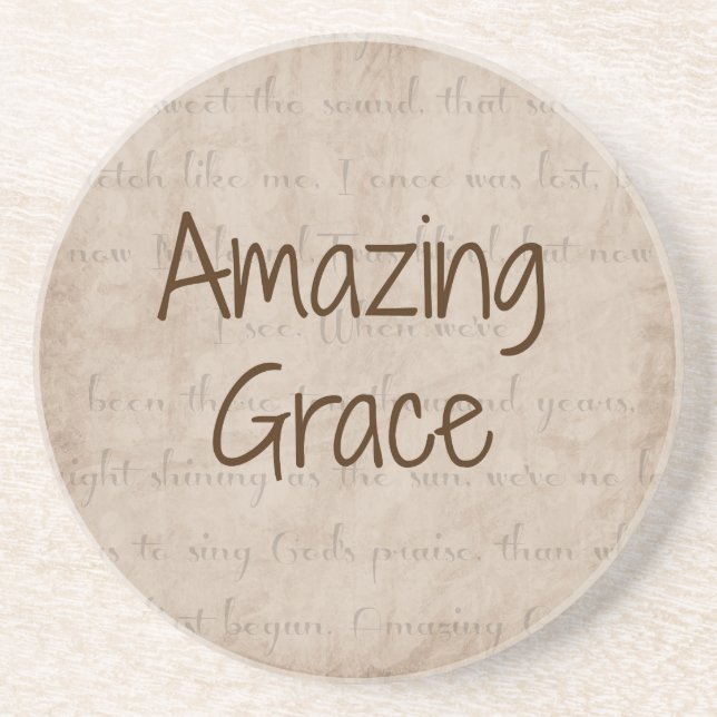 Amazing Grace Sandstone Coaster (Front)
