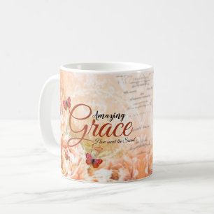 Amazing Grace Soft peach floral Coffee Mug