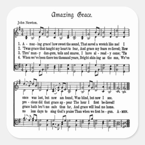 AMAZING GRACE_STICKER SQUARE STICKER