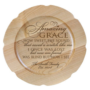 Amazing Grace Stylish Maple Wooden Plate