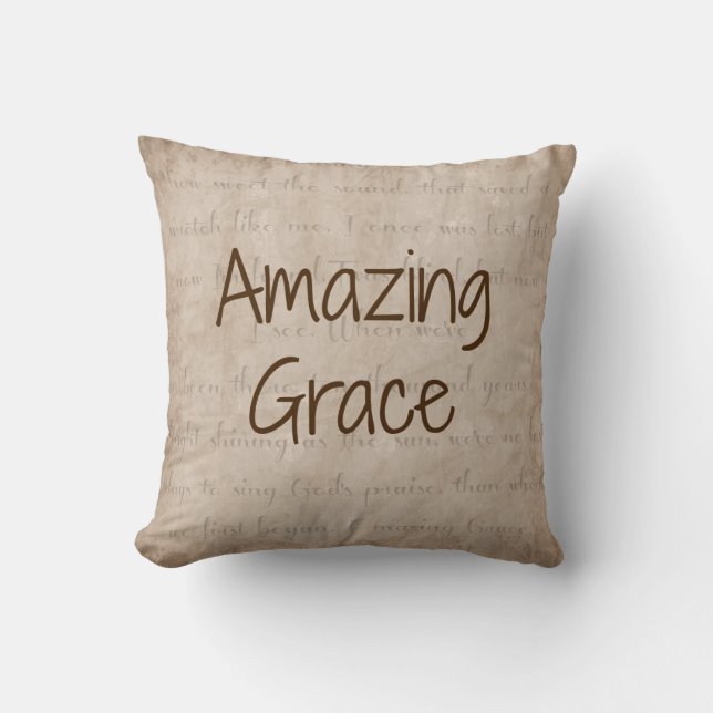 Amazing Grace Throw Pillow (Front)