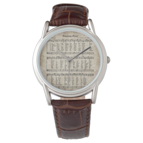 Amazing Grace Vintage Hymn Sheet Music Watch