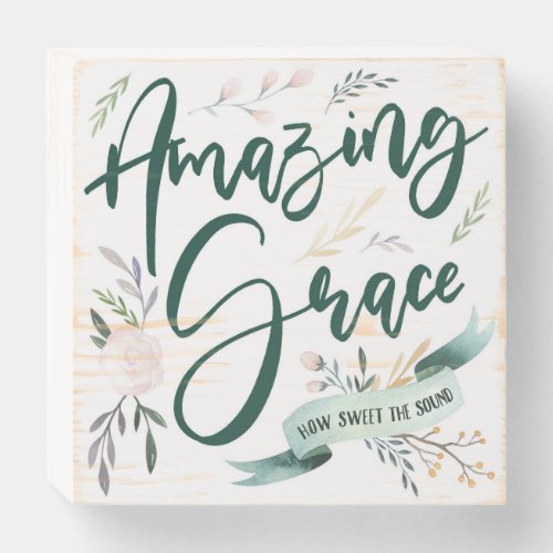 Amazing Grace Wall Art  Christian Home Decor Wooden Box Sign