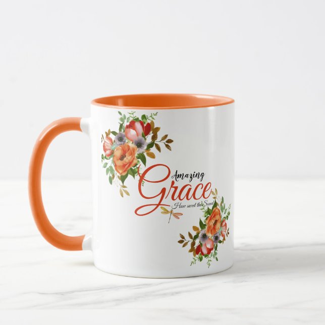 Amazing grace watercolr floral   mug (Left)