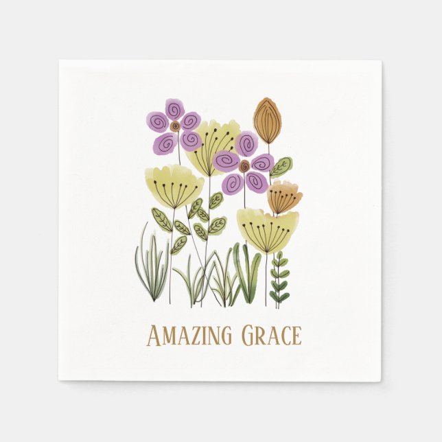Amazing Grace Wildflowers Napkins (Front)
