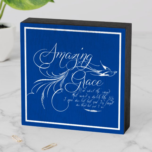 Amazing Grace   Wooden Box Sign (In Situ Horizontal)