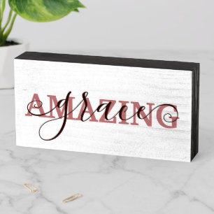 Amazing grace wooden box sign
