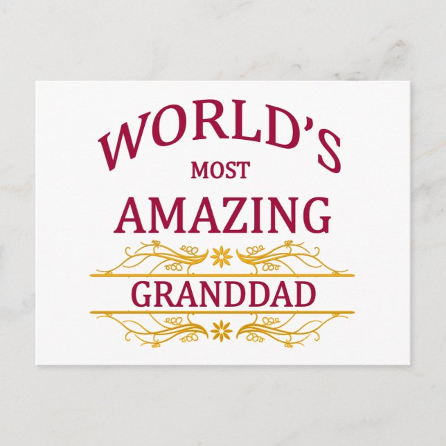 Amazing Granddad Postcard (Front)