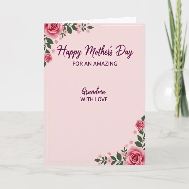 Amazing Grandma Rose Mothers Card (Front)