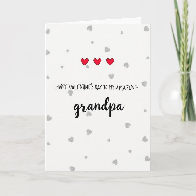 Amazing Grandpa Valentines Heart Card (Front)