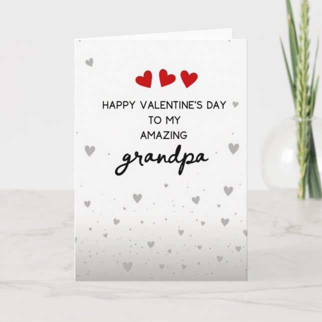 Amazing Grandpa Valentines Hearts Card (Front)