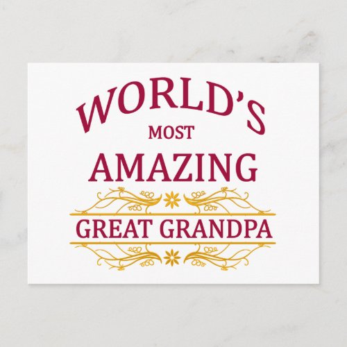 Amazing Great Grandpa Postcard
