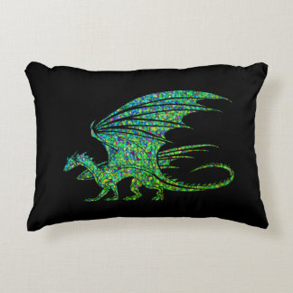 Amazing Green Dragon Mosaic  Accent Pillow