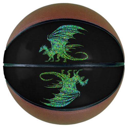 Amazing Green Dragon Mosaic  Basketball