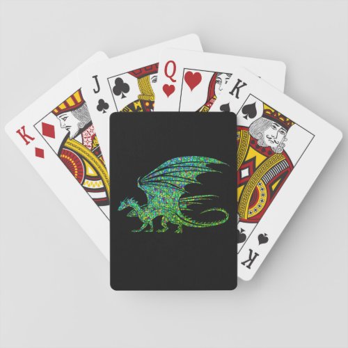 Amazing Green Dragon Mosaic  Bicycle Playing Cards