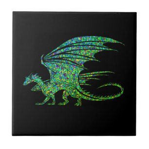 Amazing Green Dragon Mosaic Ceramic Tile