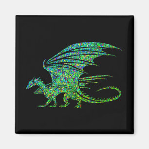 Amazing Green Dragon Mosaic Magnet