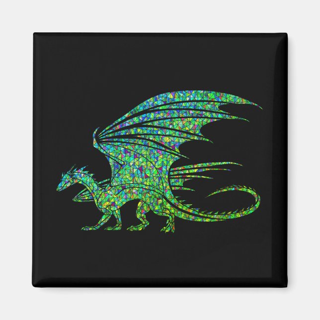 Amazing Green Dragon Mosaic  Magnet (Front)