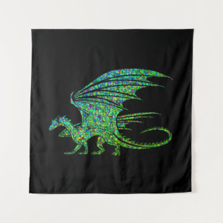 Amazing Green Dragon Mosaic Tapestry