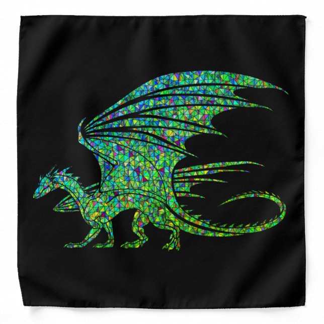 Amazing Green Mosaic Dragon  Bandana (Front)