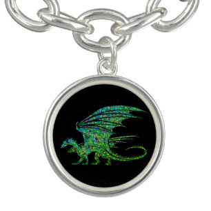 Amazing Green Mosaic Dragon Bracelet