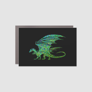 Amazing Green Mosaic Dragon  Car Magnet