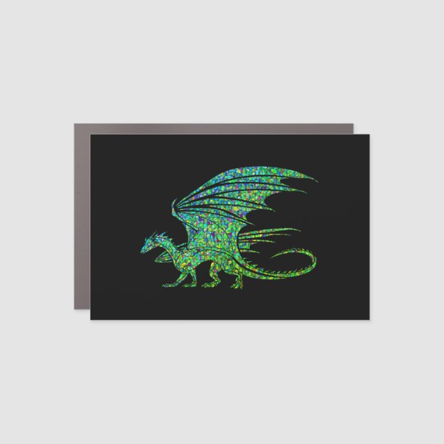 Amazing Green Mosaic Dragon  Car Magnet (Front)
