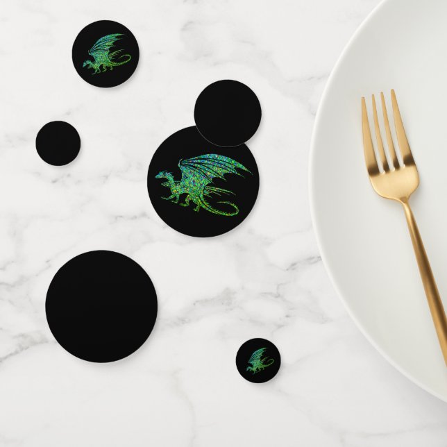 Amazing Green Mosaic Dragon  Confetti (Group)