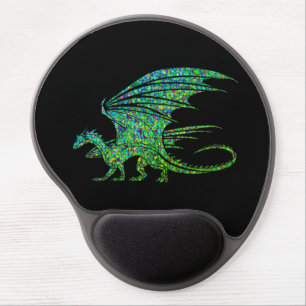 Amazing Green Mosaic Dragon Gel Mouse Pad