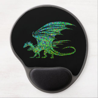 Amazing Green Mosaic Dragon  Gel Mouse Pad
