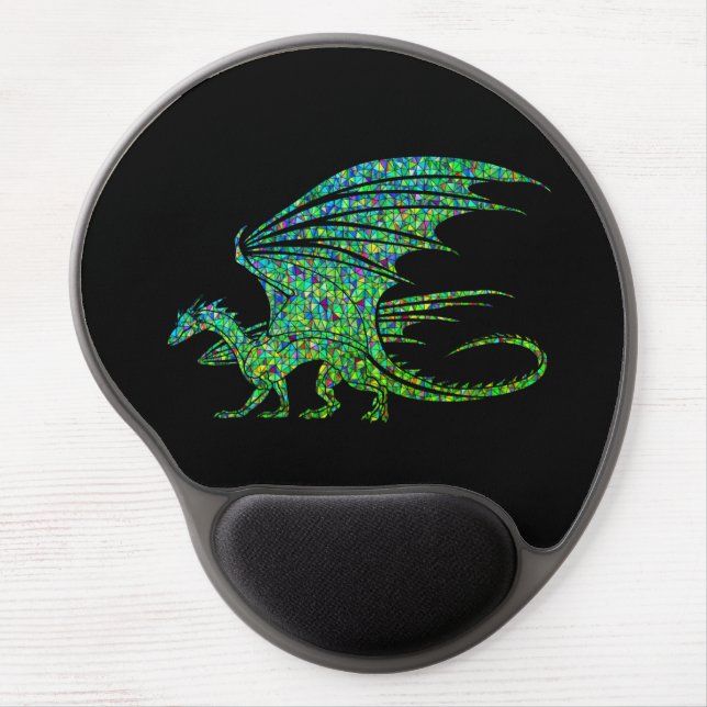 Amazing Green Mosaic Dragon  Gel Mouse Pad (Front)