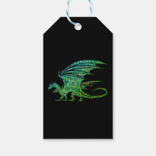 Amazing Green Mosaic Dragon Gift Tags