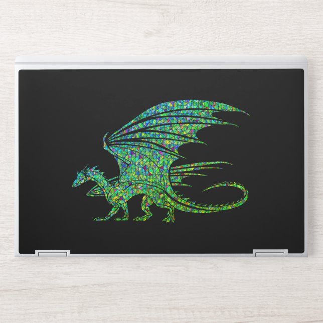 Amazing Green Mosaic Dragon  HP Laptop Skin (Front)