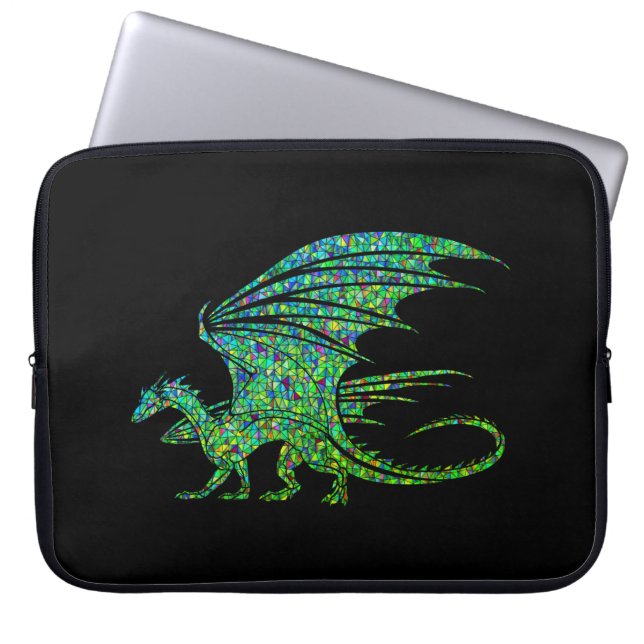 Amazing Green Mosaic Dragon  Laptop Sleeve (Front)