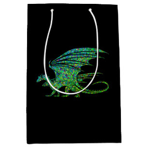 Amazing Green Mosaic Dragon Medium Gift Bag