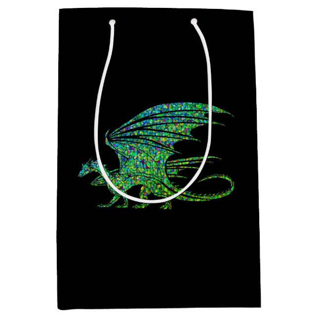 Amazing Green Mosaic Dragon  Medium Gift Bag (Front)