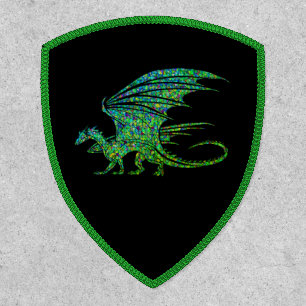 Amazing Green Mosaic Dragon  Patch