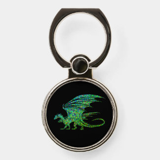 Amazing Green Mosaic Dragon  Phone Ring Stand