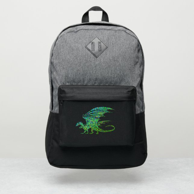 Amazing Green Mosaic Dragon  Port Authority® Backpack (Front)