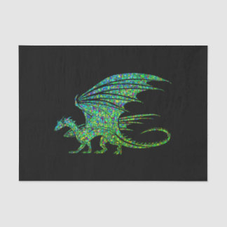 Amazing Green Mosaic Dragon  Tissue Paper