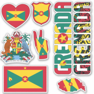 Amazing Grenada Shapes National Symbols Sticker
