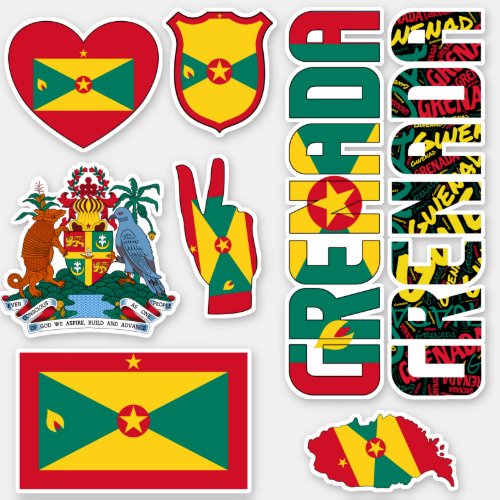Amazing Grenada Shapes National Symbols Sticker