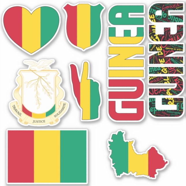 Amazing Guinea Shapes National Symbols Sticker (Front)