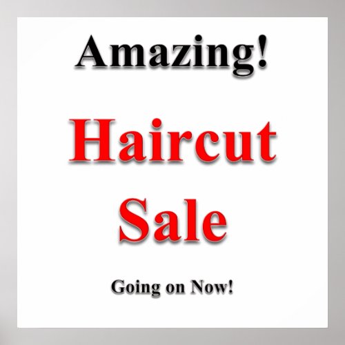 Amazing Haircut Sale Poster Matte