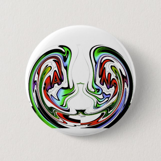 Amazing Hakuna Matata Whirl Art Print Button (Front)